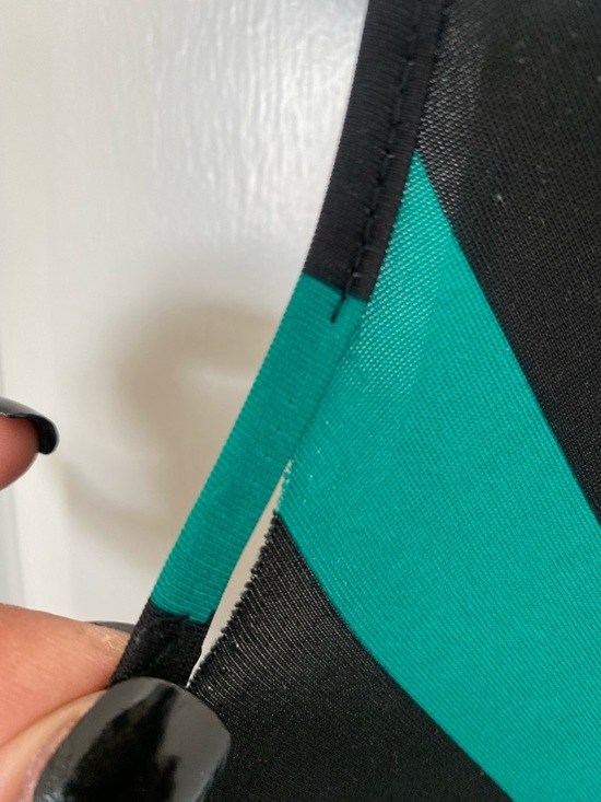 Espresso Black and Teal Diagonal Stripe Maxi Dress - Picture 3 of 3